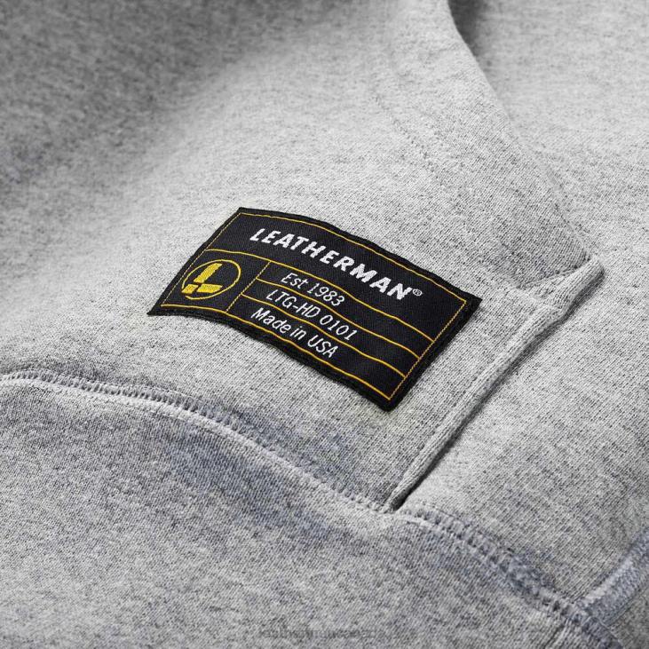 Leatherman Gray Heritage Badge Pullover Hoodie Apparel R6BL82